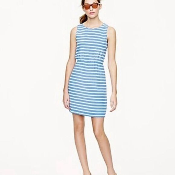 J. Crew Cornflower Blue Nautical Striped Dress Size 2 - Picture 3 of 12